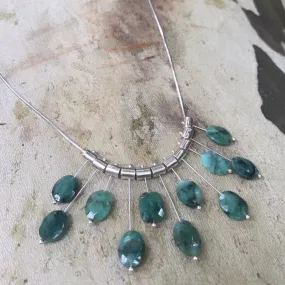 Multi Pivot Necklace in Emeralds