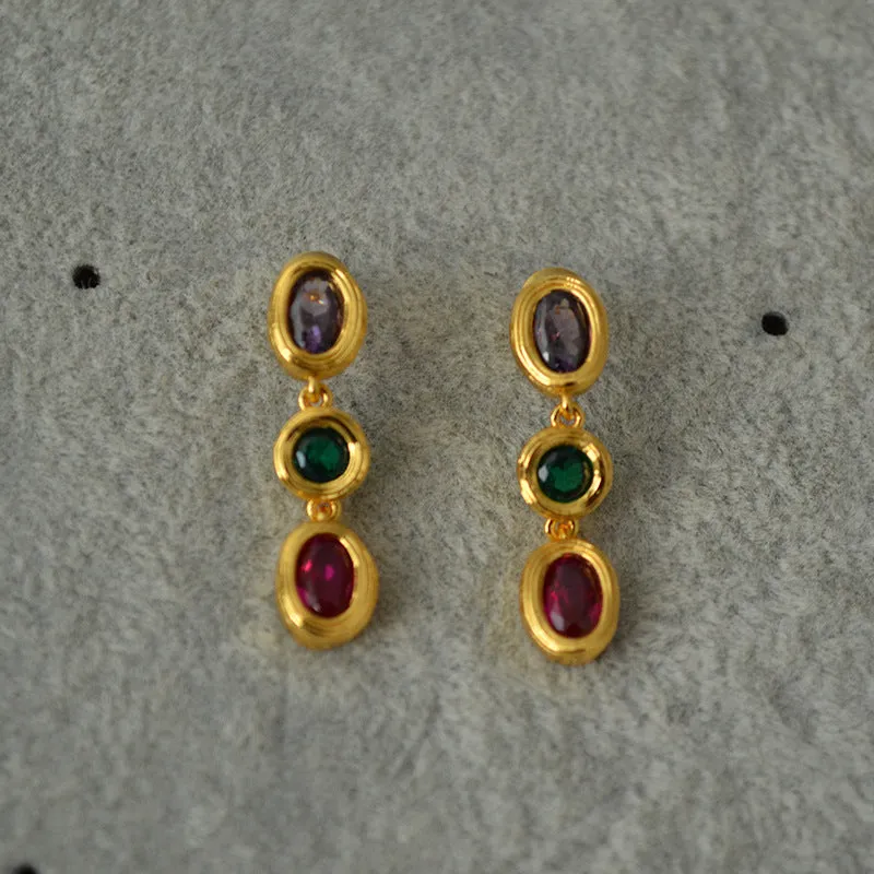 Multicolor Stones Drop Earrings