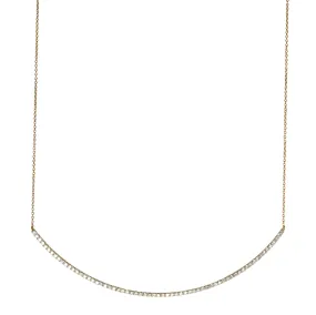 Pave Diamond and 14K Gold Curved Selma Necklace