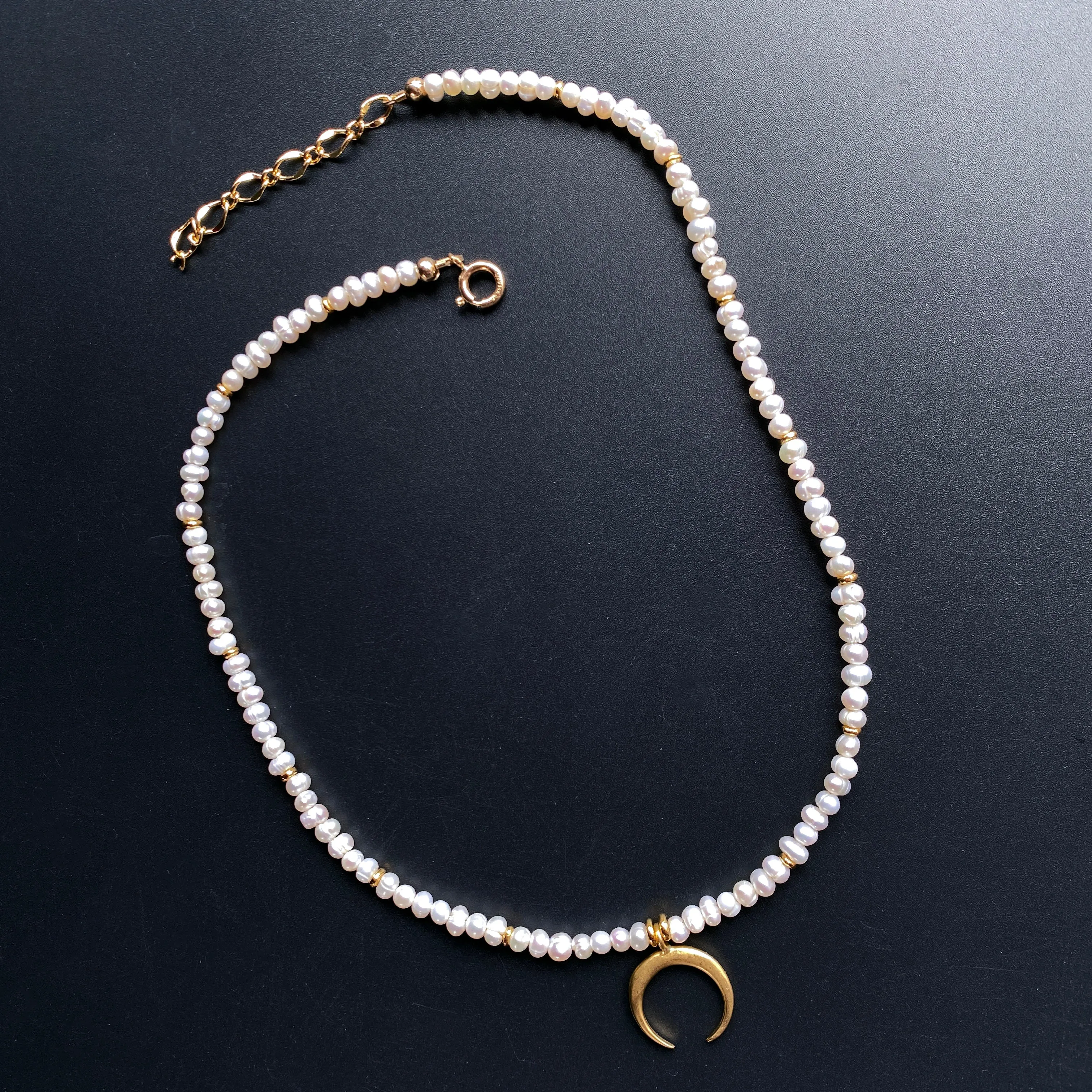 Pearl and Moon Necklace