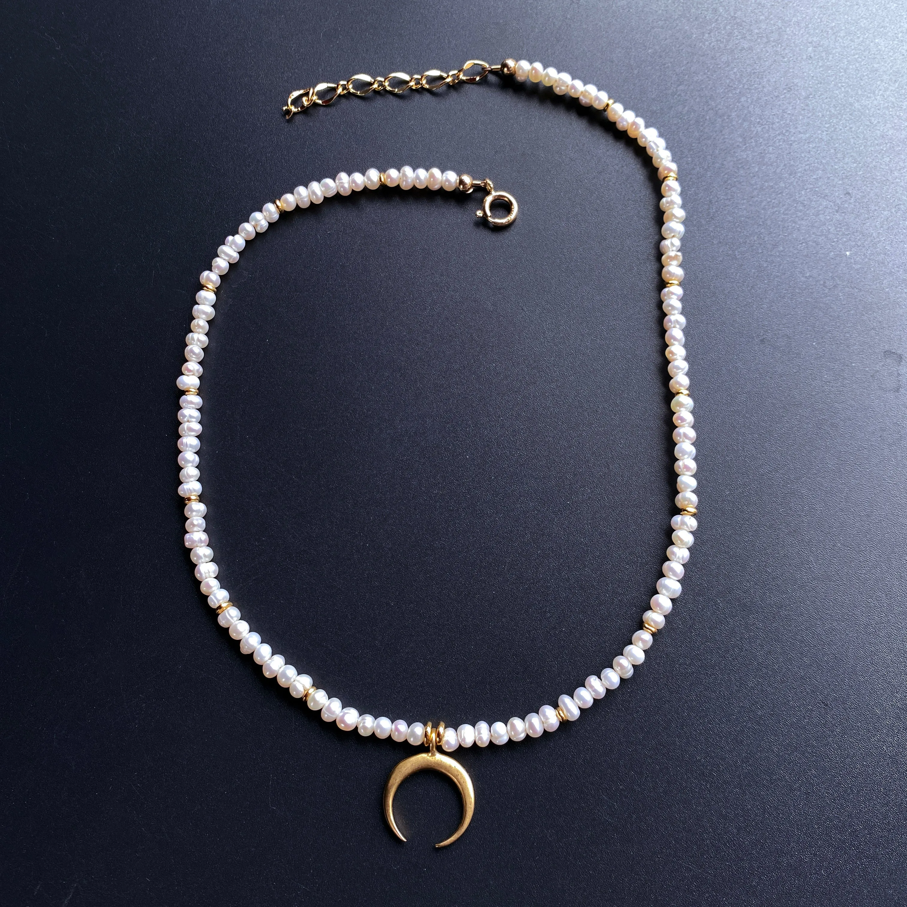 Pearl and Moon Necklace