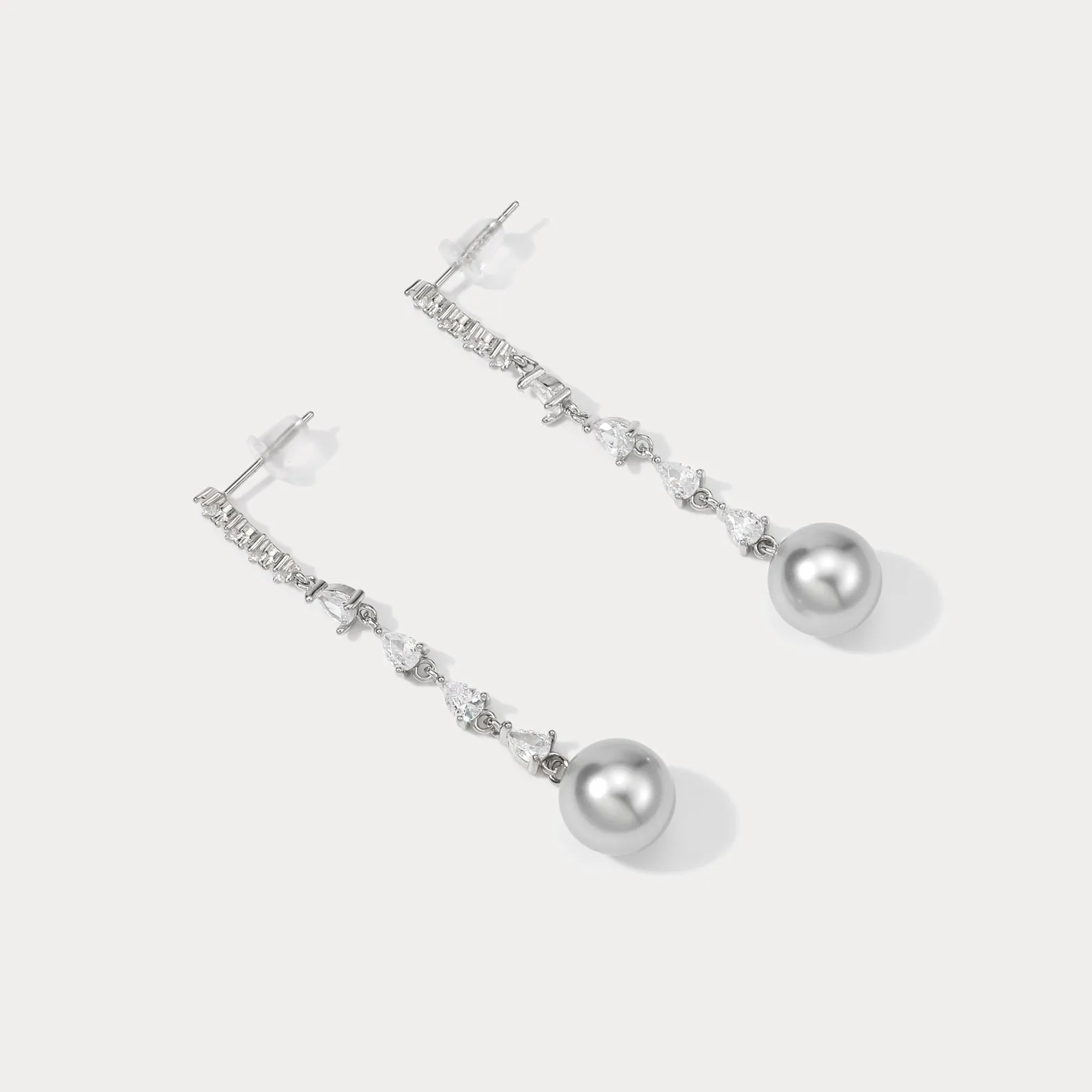 Pearl Diamond Drop Earrings