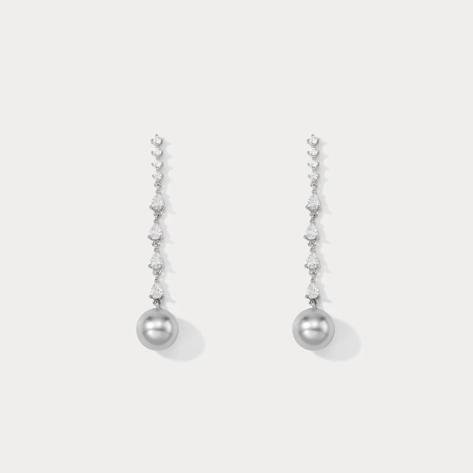 Pearl Diamond Drop Earrings