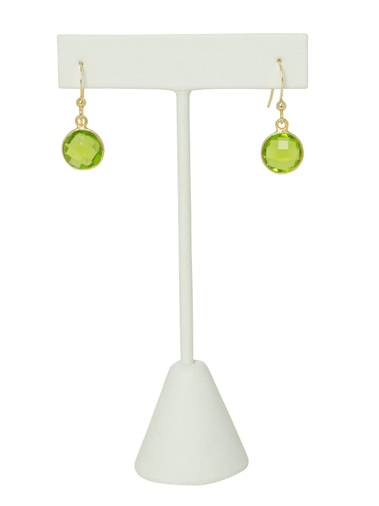 Peridot Bezel Drop Earrings