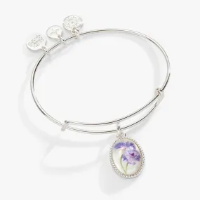 Printed Flower 'Daughter' Charm Bangle