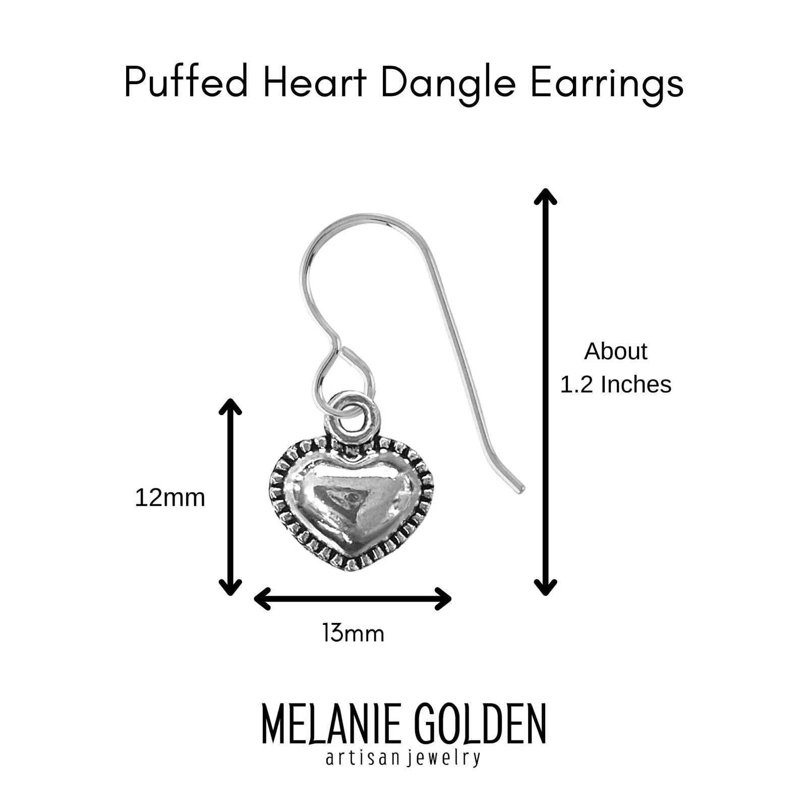 Puffy Heart Dangle Earrings