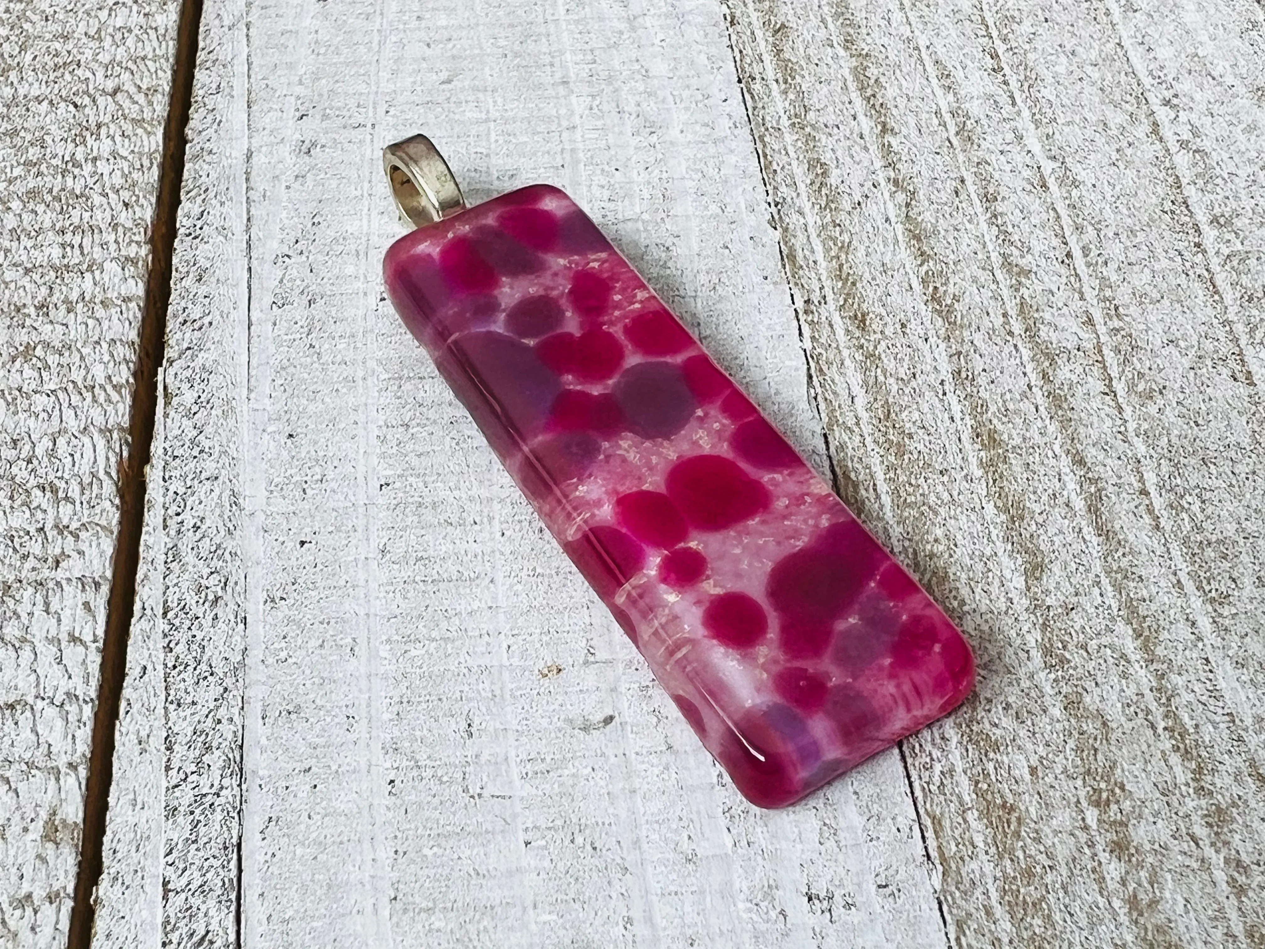 Purple & Pink Fused Glass Pendants