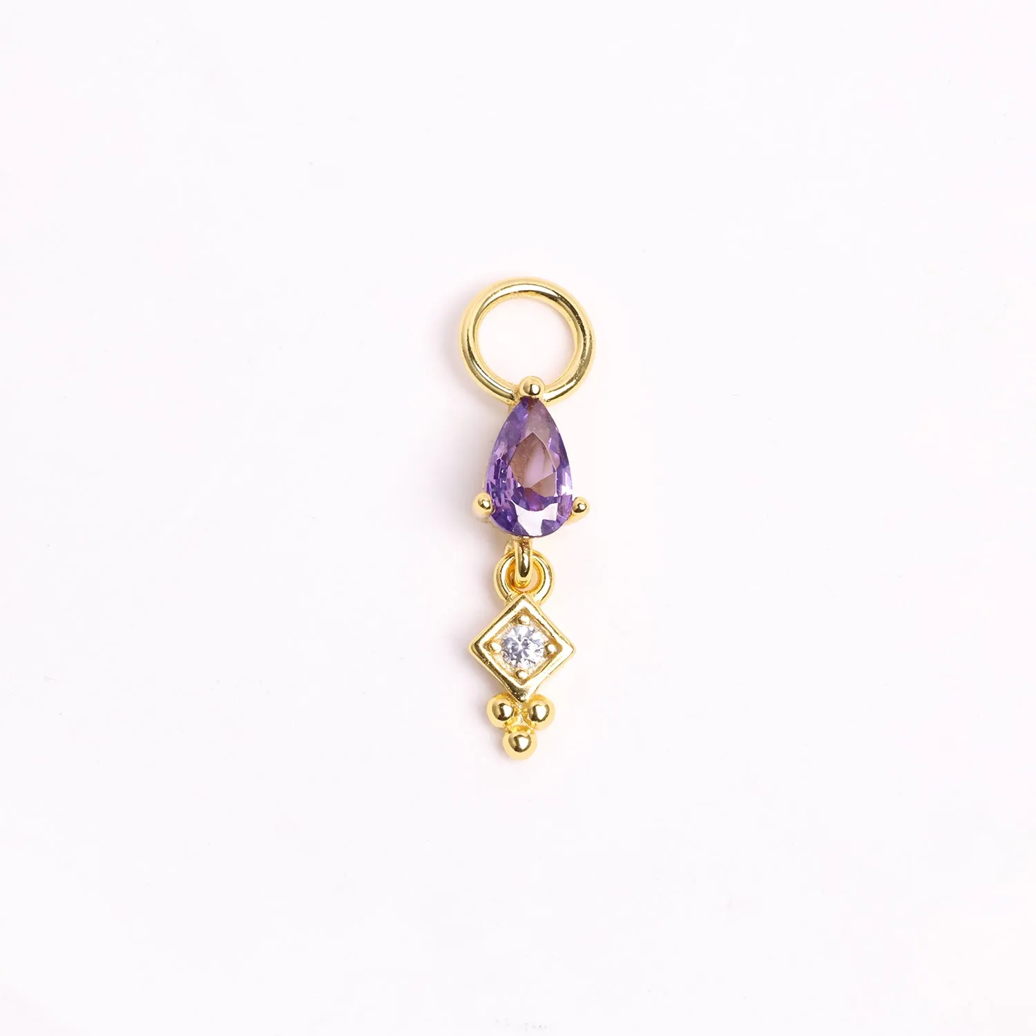 Purple Water Drop Charm