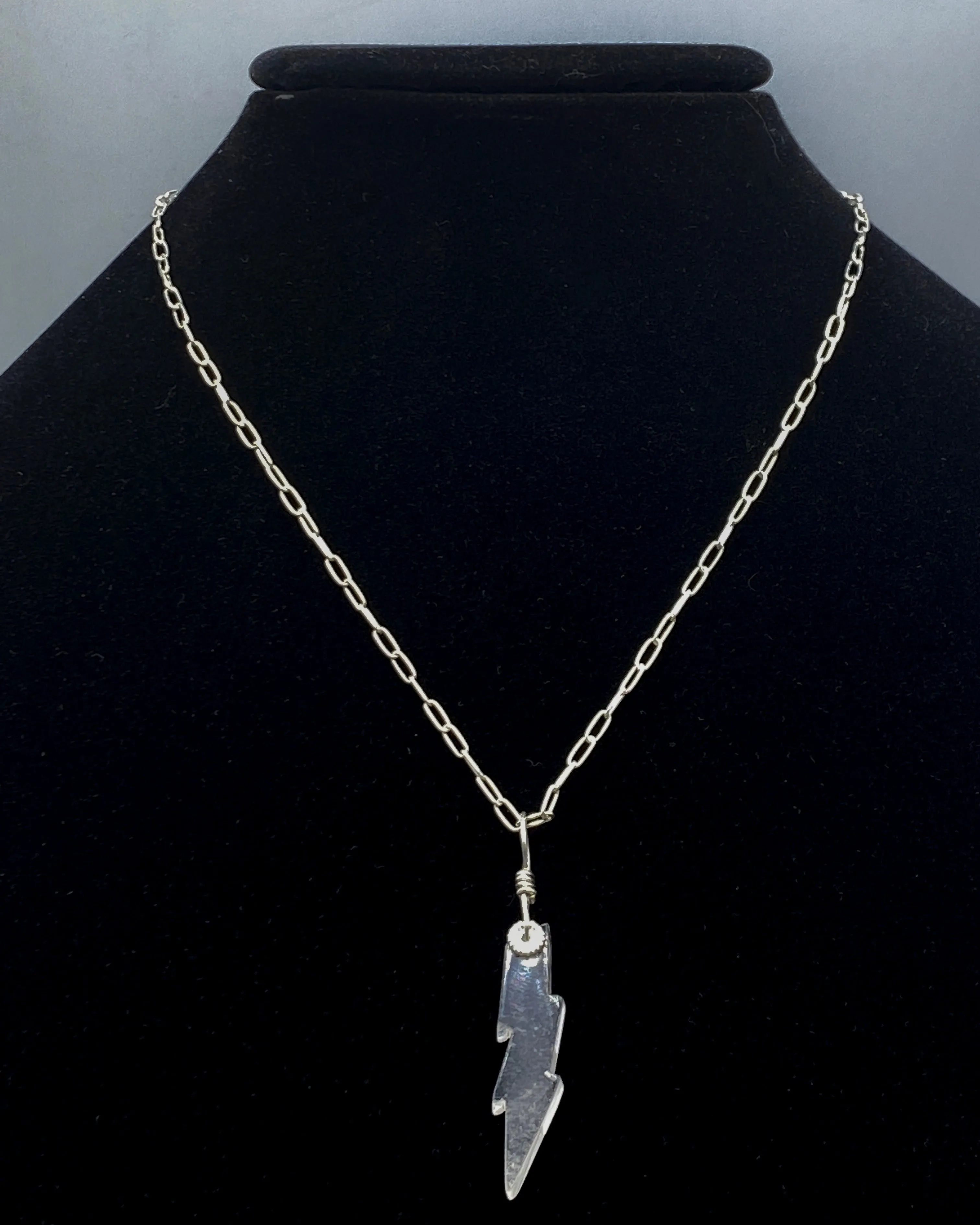 Quartz gemstone Bolt on sterling silver Necklace