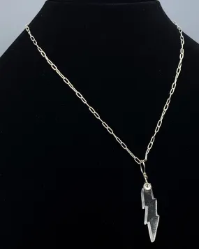 Quartz gemstone Bolt on sterling silver Necklace