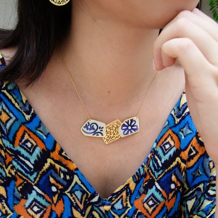 RAS Porcelana Blue Gold Choker