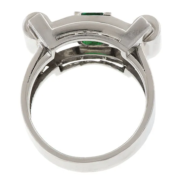 Retro Rubel Diamond & Emerald Ring