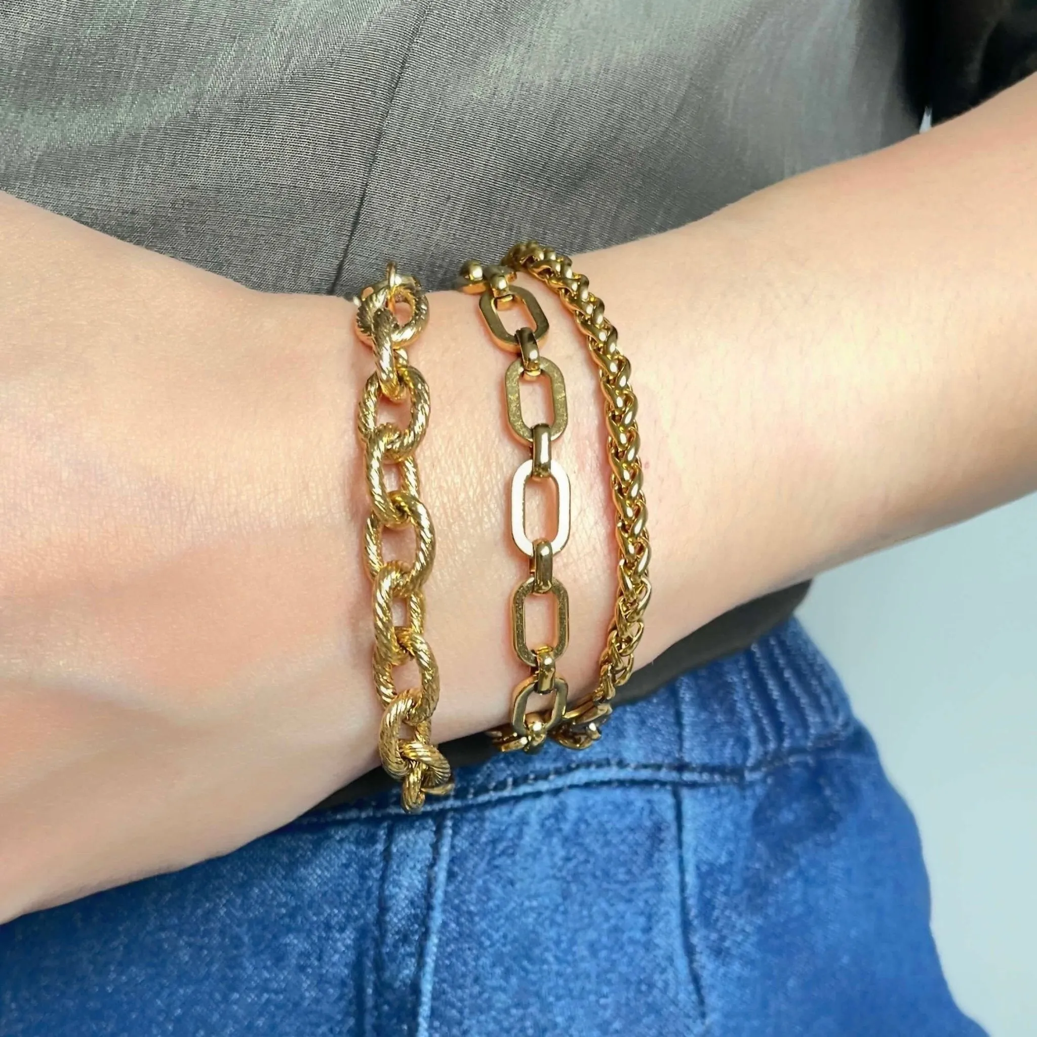 Rolo Textured Chain Bracelet