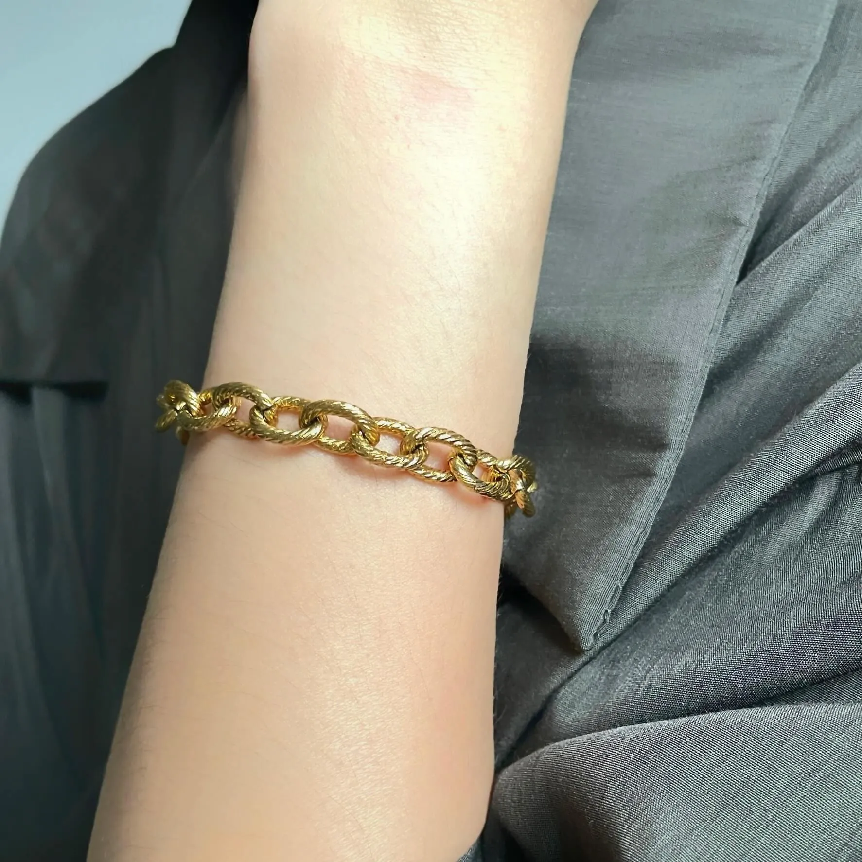 Rolo Textured Chain Bracelet