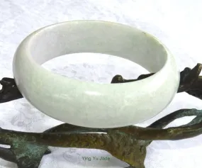 Sale-Ying Yu's Jewelry Box-Now You See It, Now You Don't Tiny Green Veins, Soft Lavender Hues White Jadeite Jade Bangle Bracelet 55mm (BB2867)