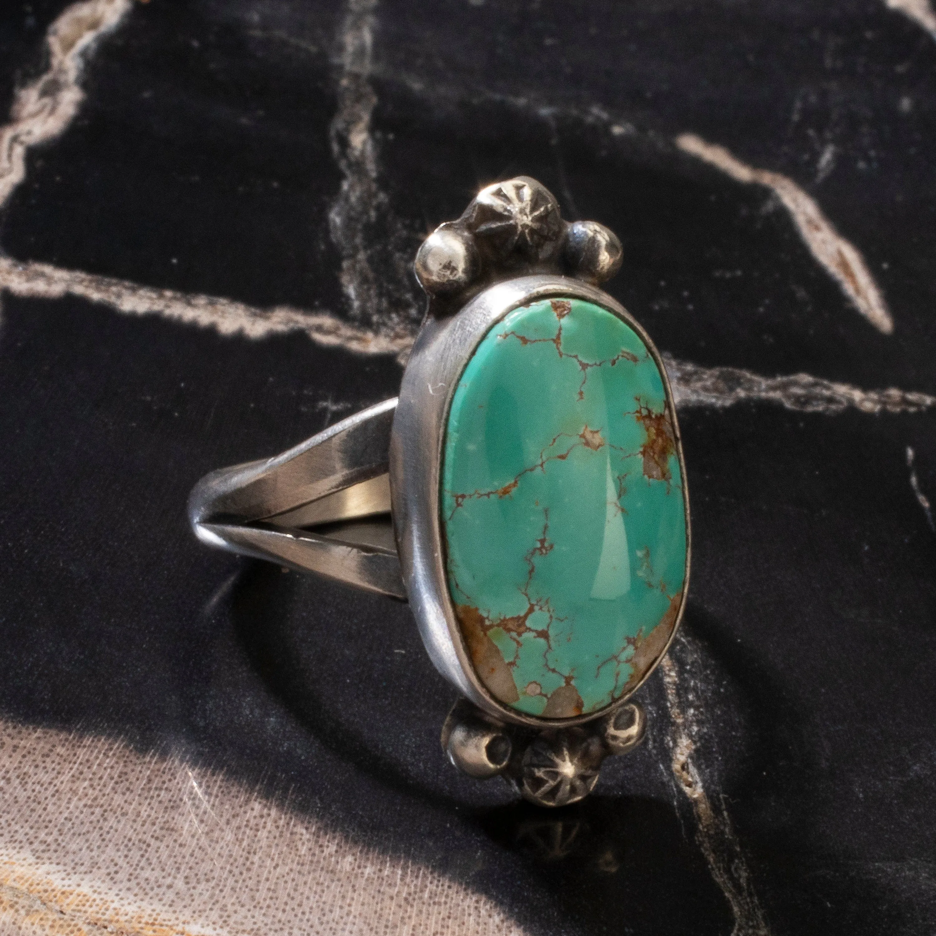 Scott Skeets Royston Turquoise Navajo USA Native American Made 925 Sterling Silver Ring