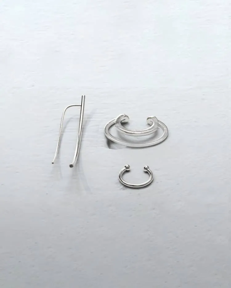 Set ear-cuffs in silver