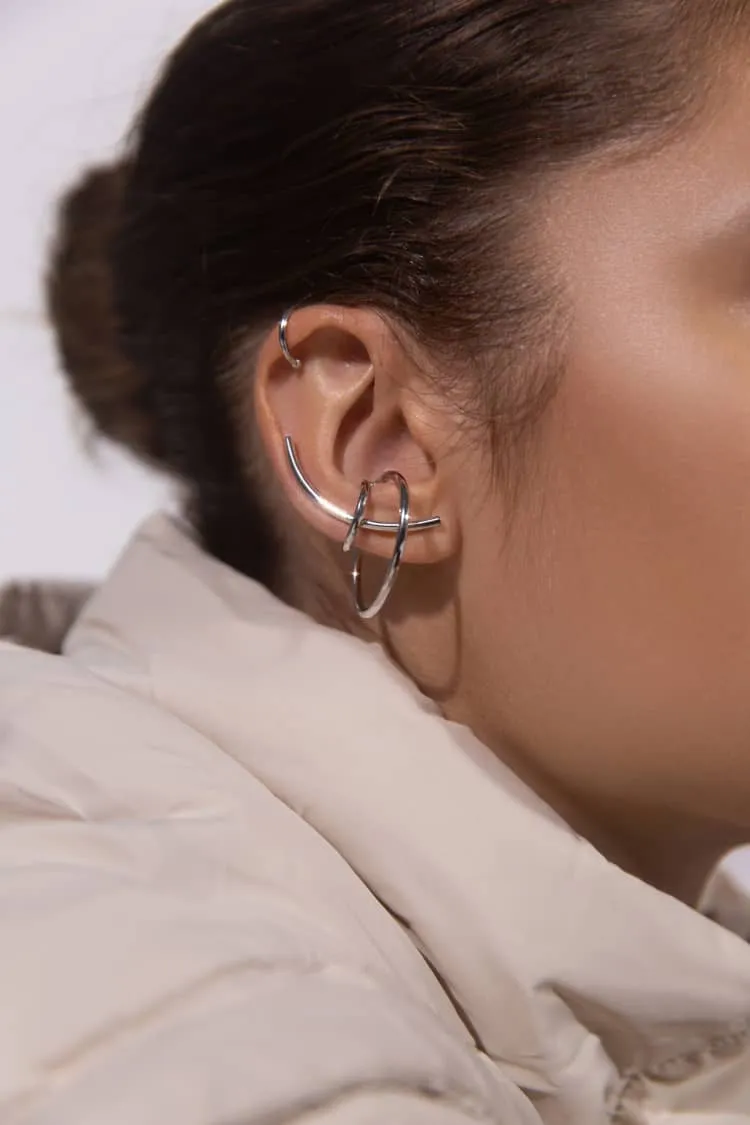 Set ear-cuffs in silver