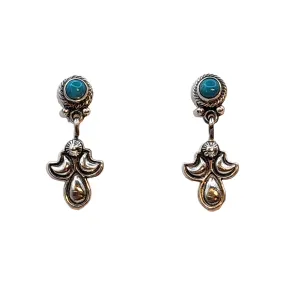 Small Silver Dangle with Turquoise Earrings