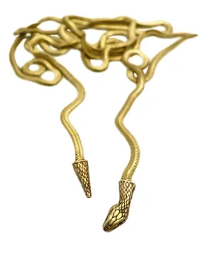 Snake Lariat Necklace in gold