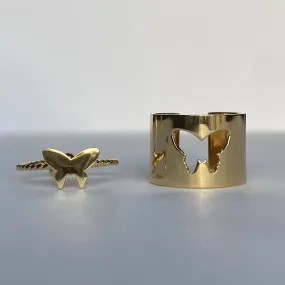 Social Butterfly Ring Set