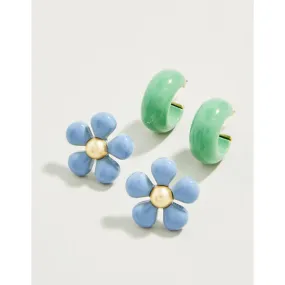 Spartina Sweet Song Earrings Set Blue/Green (2 pairs)