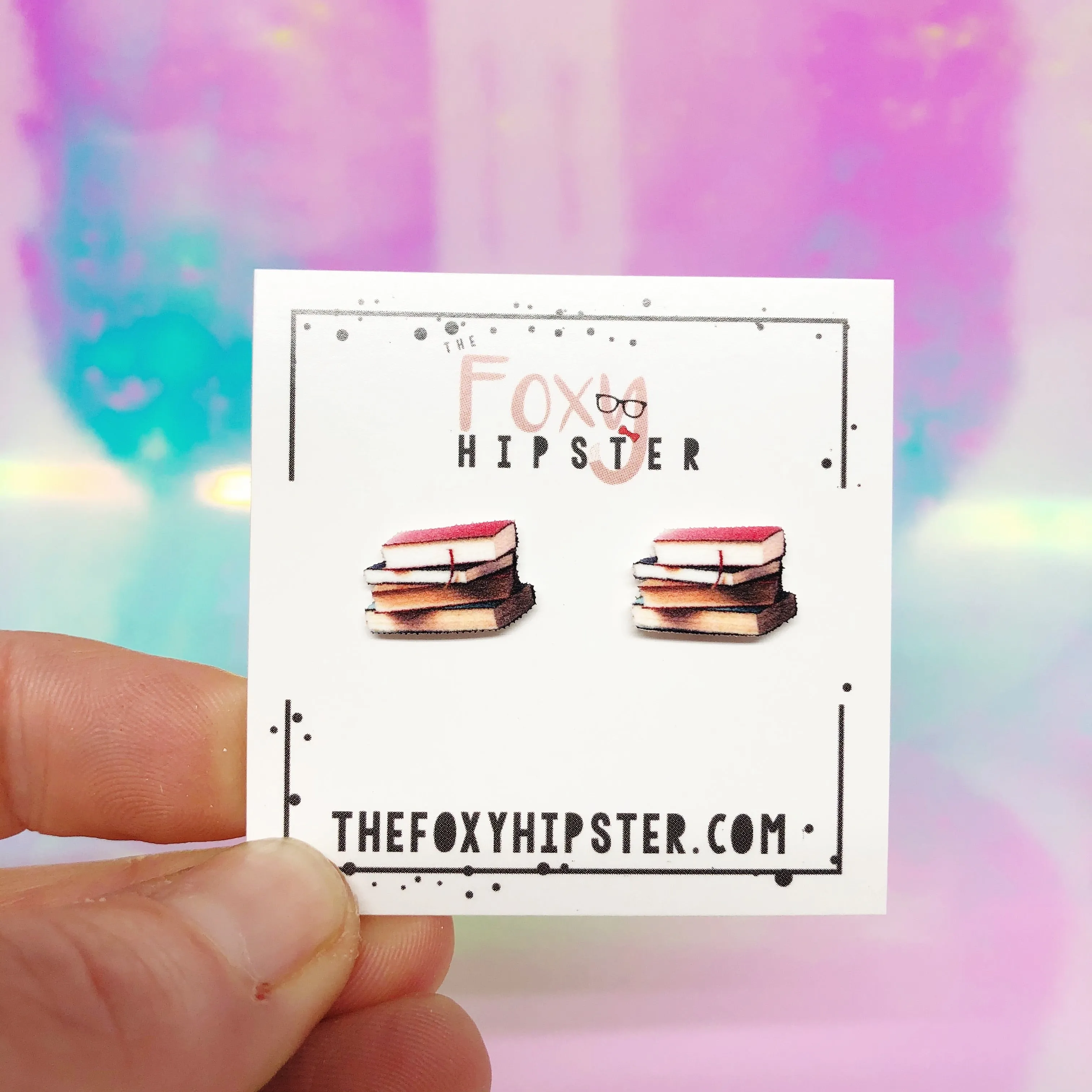 Stack of Books stud Earrings