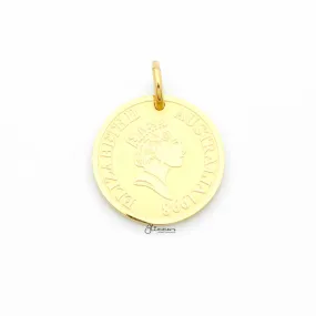 Stainless Steel Queen Elizabeth II Pendant - Gold