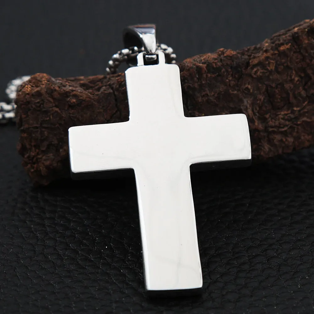 Stainless Steel Viking Lion Cross Pendant Necklace