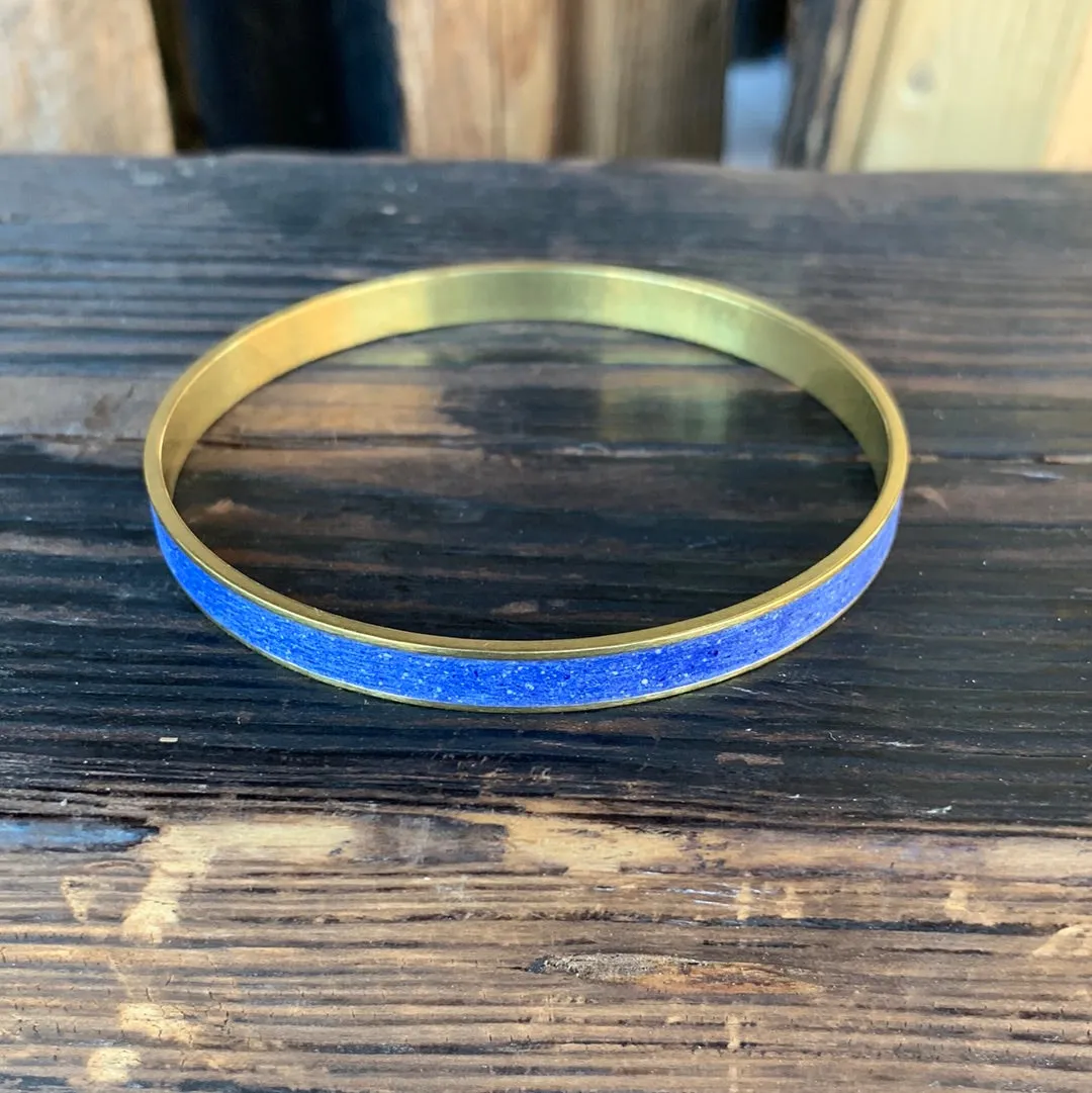 Standard Gauge Bangle Bracelet BRASS   CONCRETE Blue