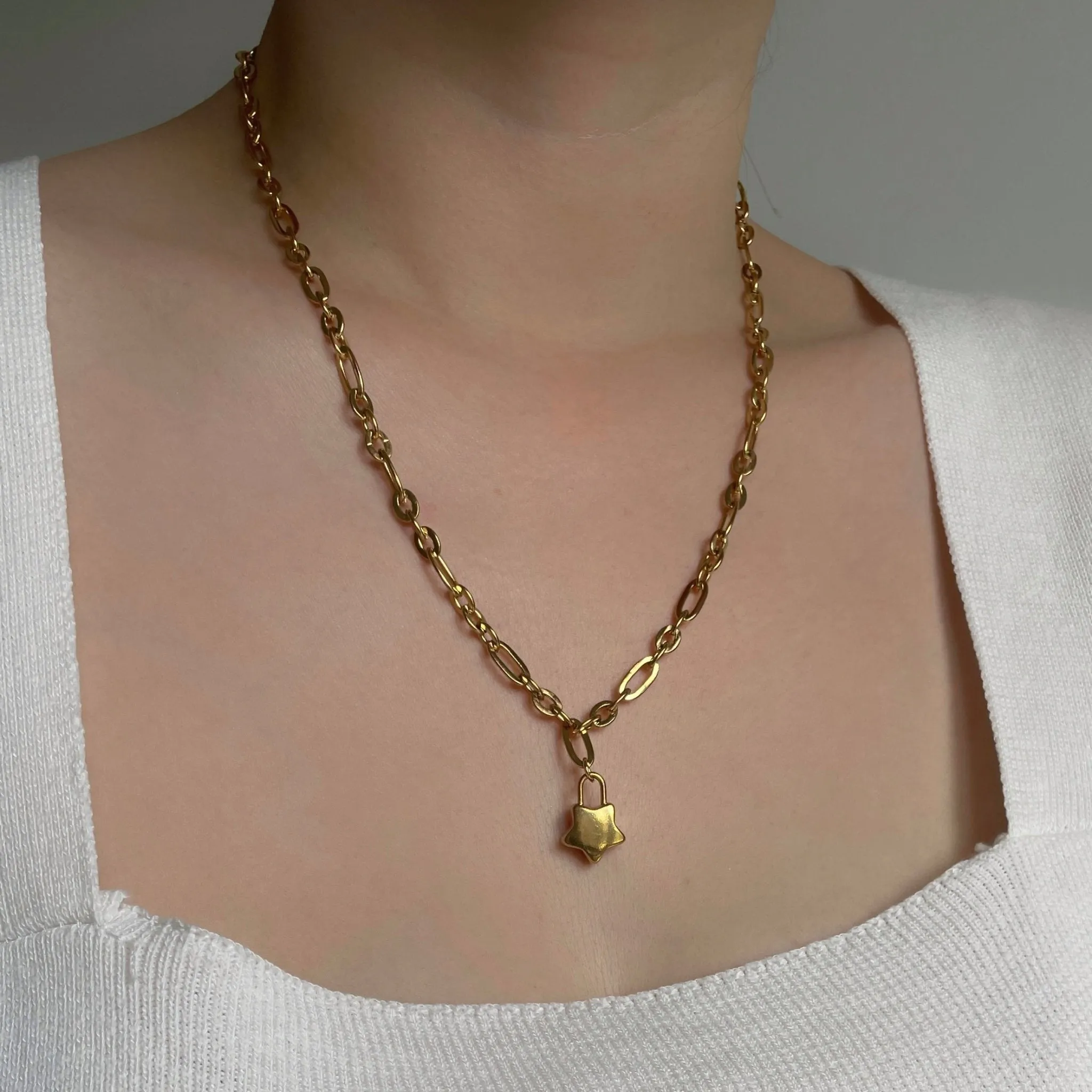 Star Lock Necklace