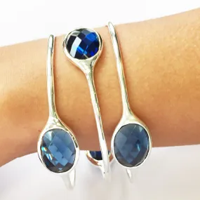 Sterling Silver Gemstone Bangle