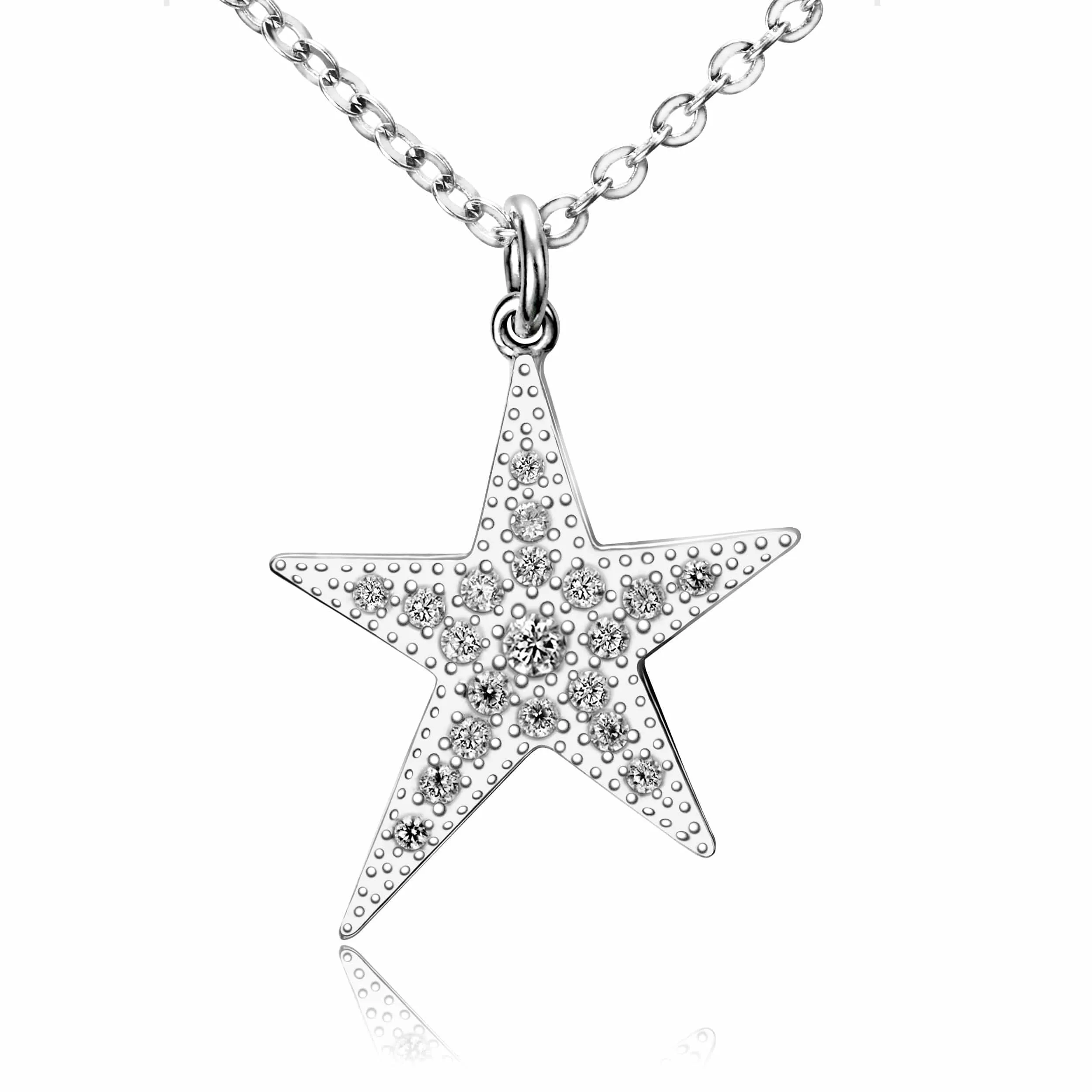 Sterling Silver Star Necklace, Lucky Star Jewelry