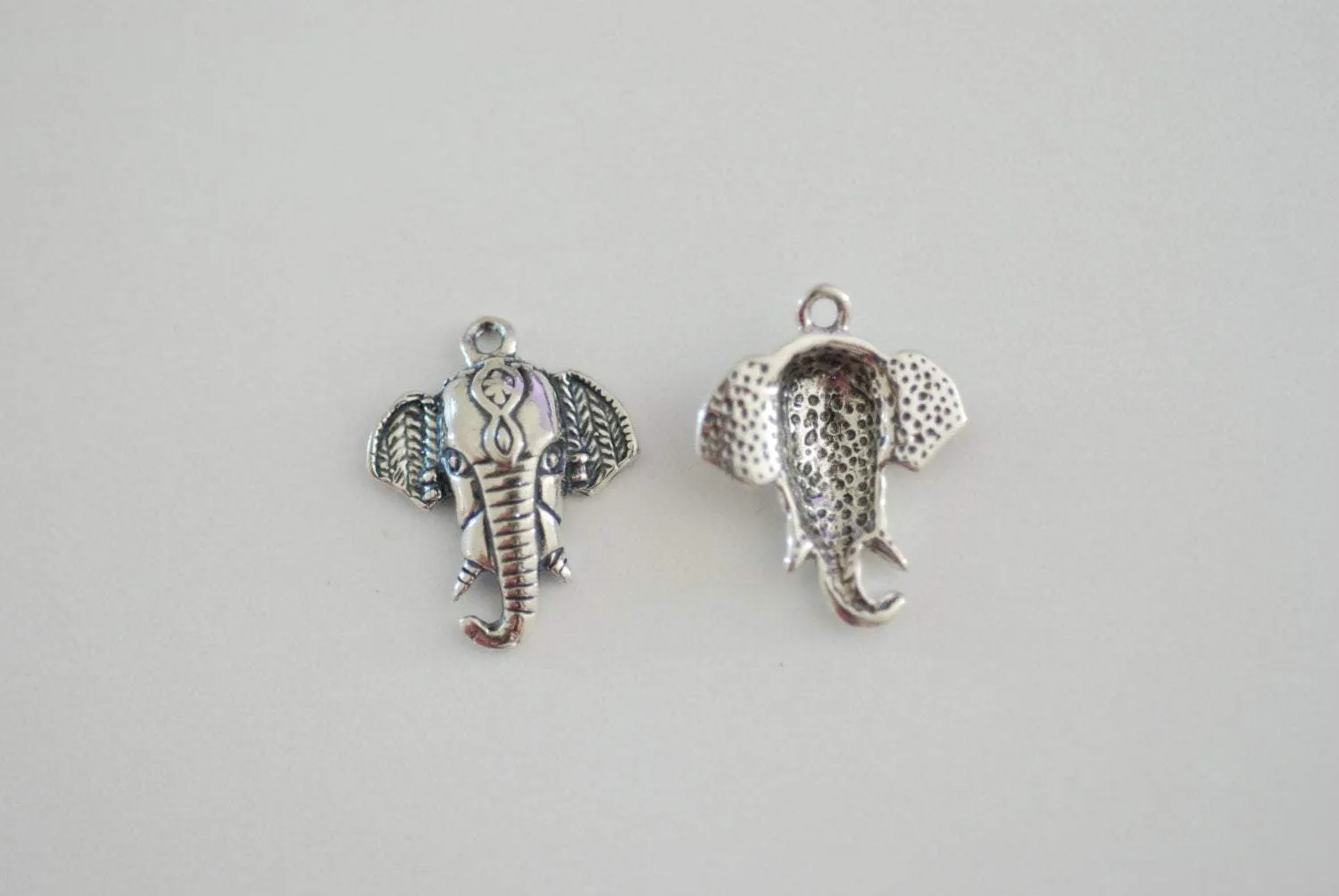 Sterling Silver Wholesale Elephant Head Charm - 925 sterling silver, animal pendant, lucky elephant charm, Silver Small Elephant Pendant, Safari, 139