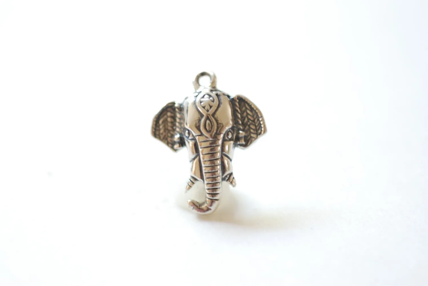 Sterling Silver Wholesale Elephant Head Charm - 925 sterling silver, animal pendant, lucky elephant charm, Silver Small Elephant Pendant, Safari, 139