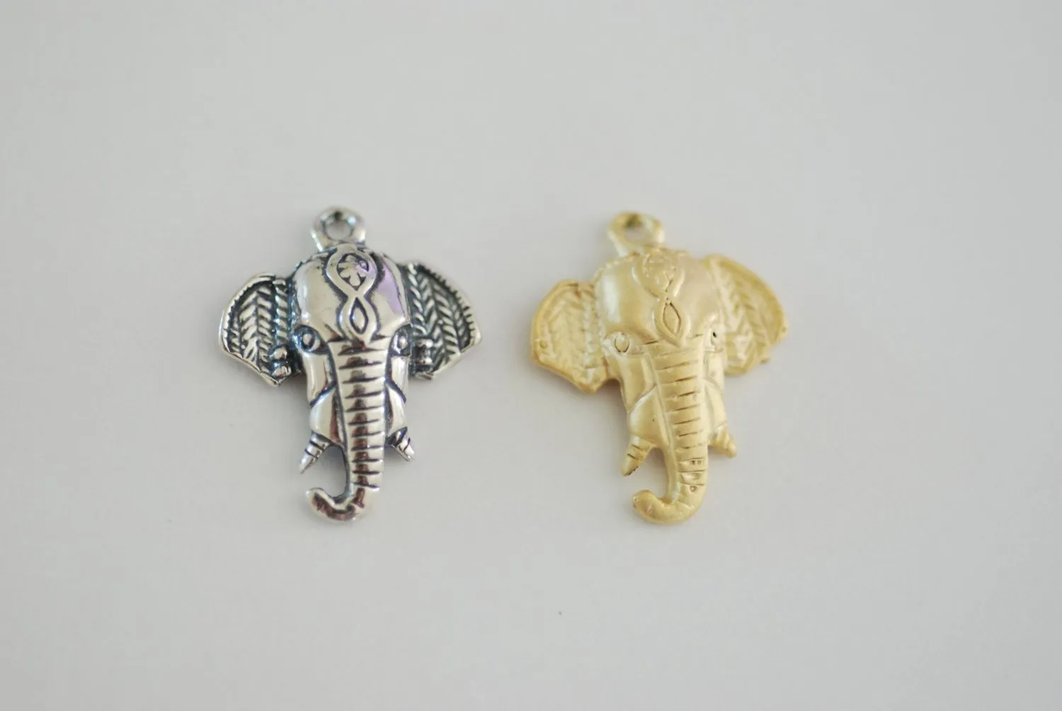 Sterling Silver Wholesale Elephant Head Charm - 925 sterling silver, animal pendant, lucky elephant charm, Silver Small Elephant Pendant, Safari, 139