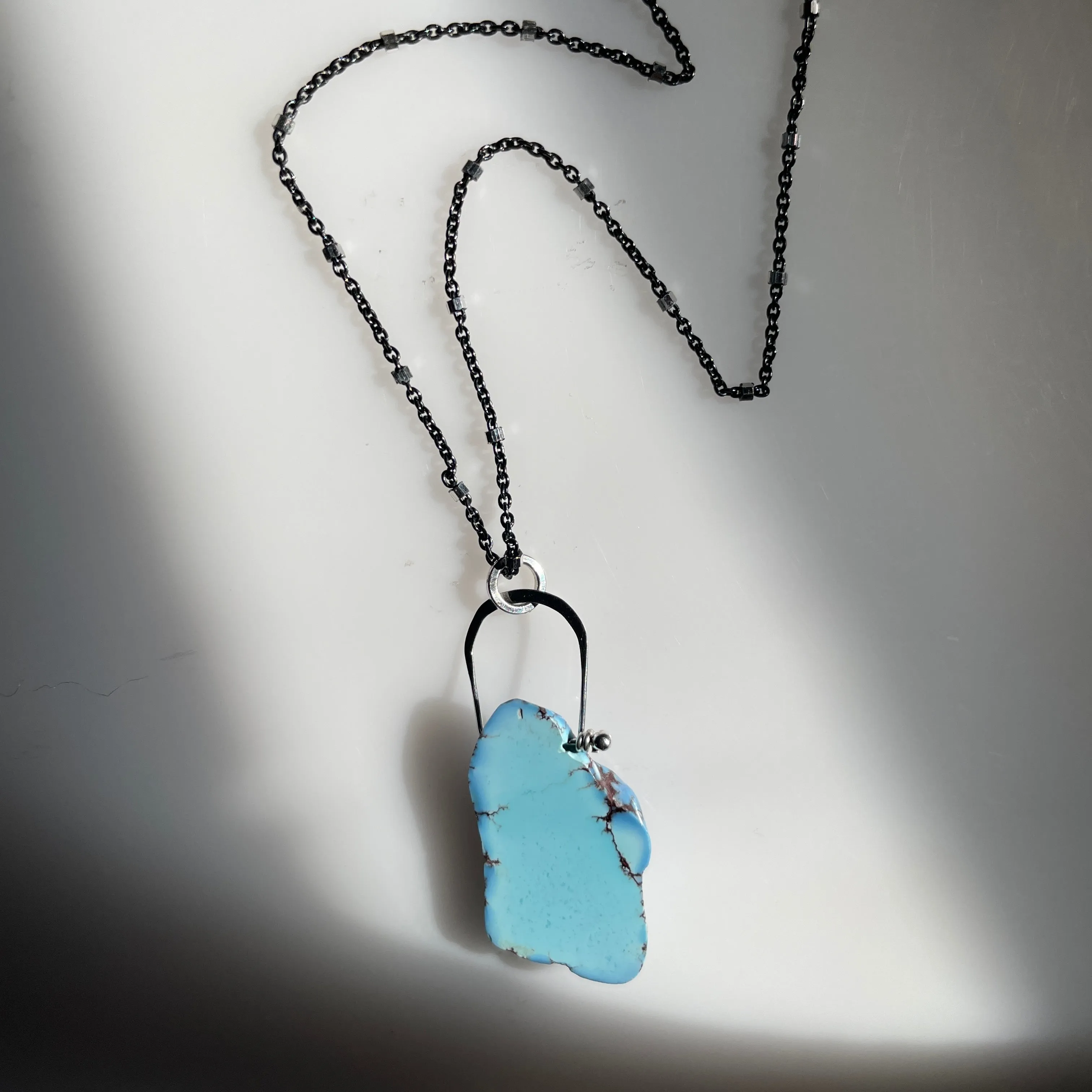 Stirrup golden hills turquoise necklace