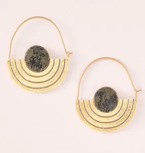 Stone Orbit Pyrite Earring