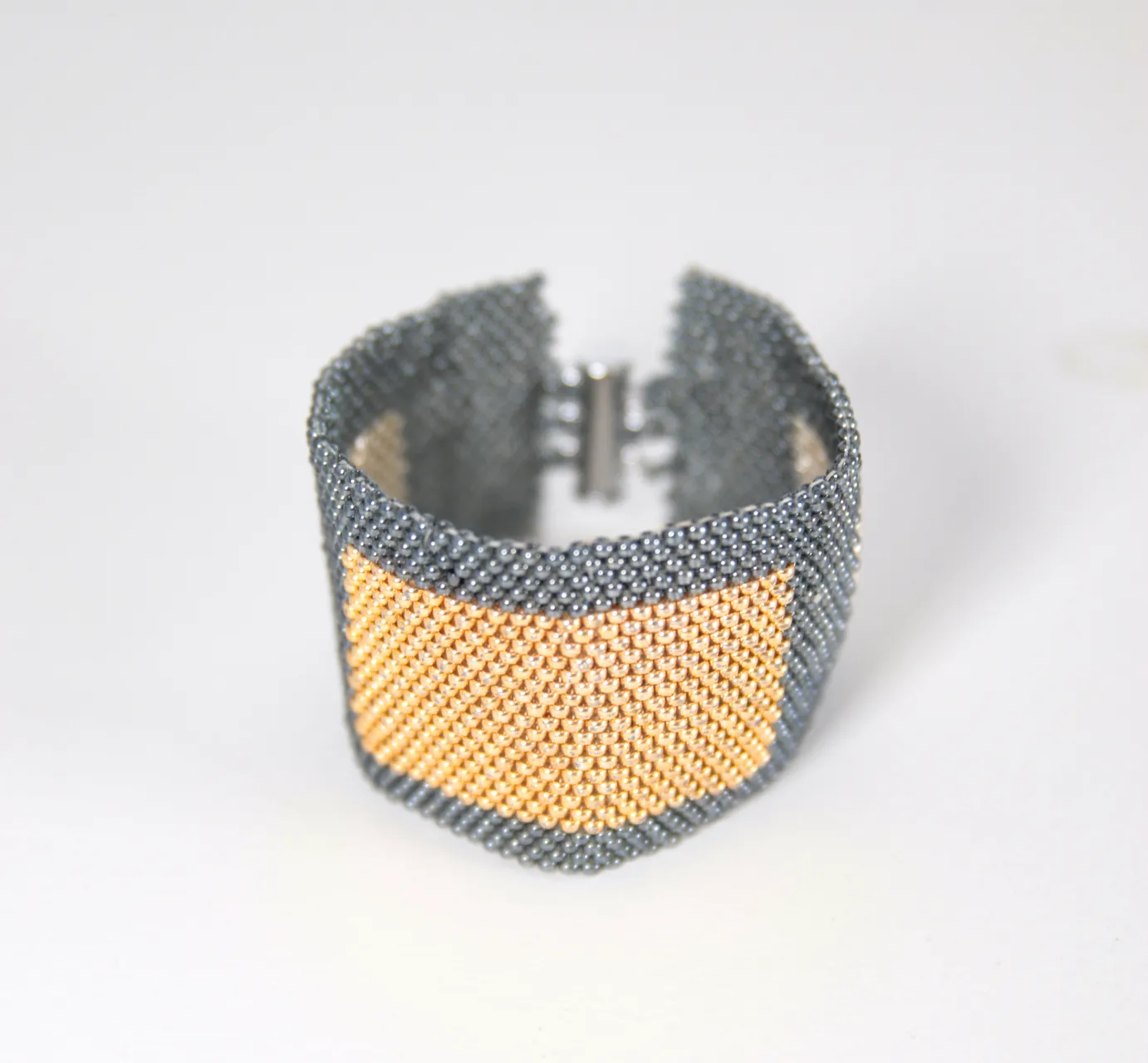 Sue Klein, Grey, Gold & Silver Bead Bracelet