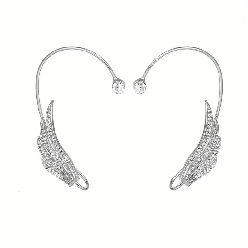 Swan Wings Ear Clip Stud Earrings