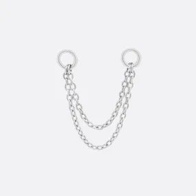 Tethered Double Chain - 14K WHITE