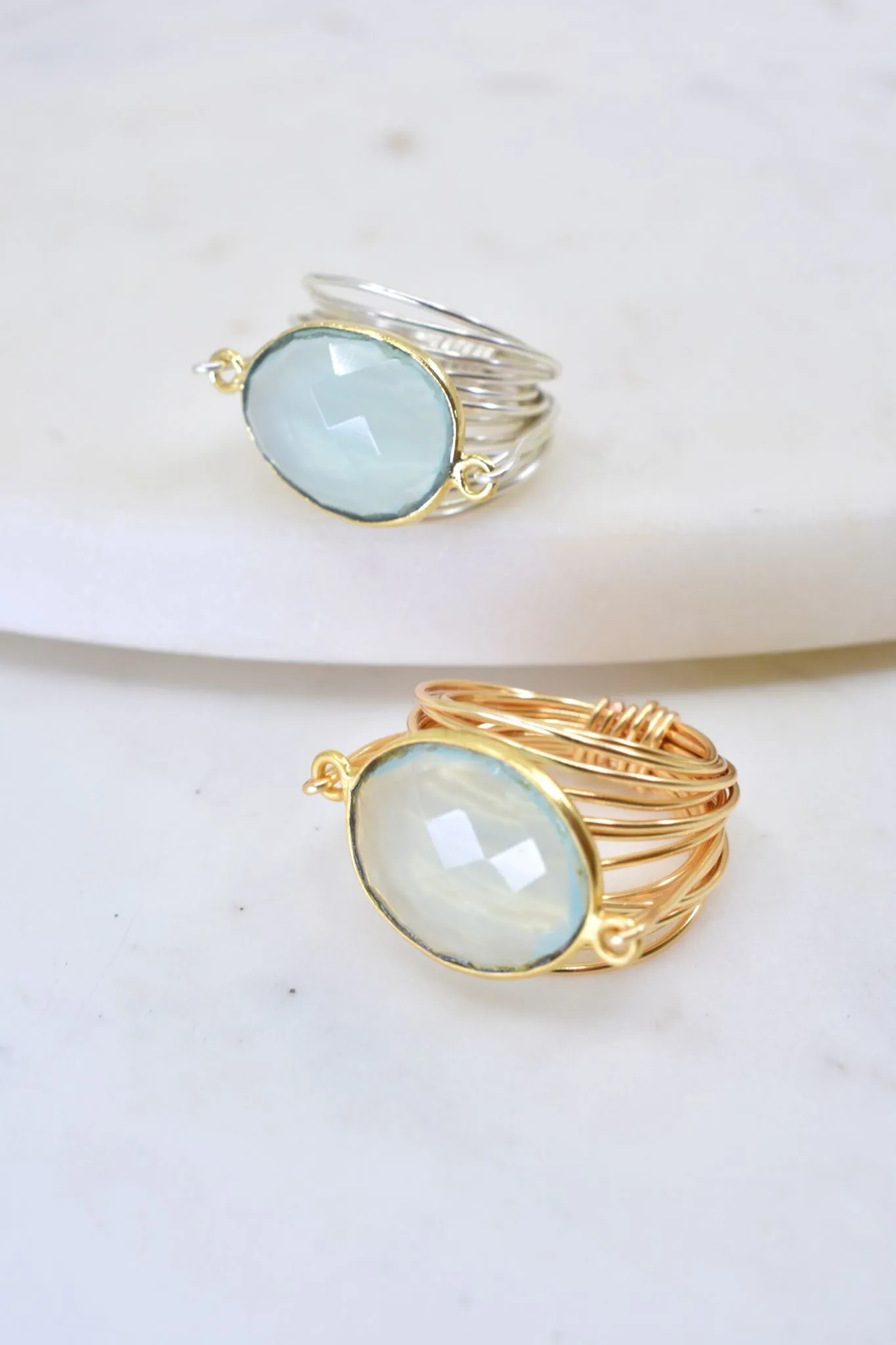 Torrey Ring with Blue Chalcedony