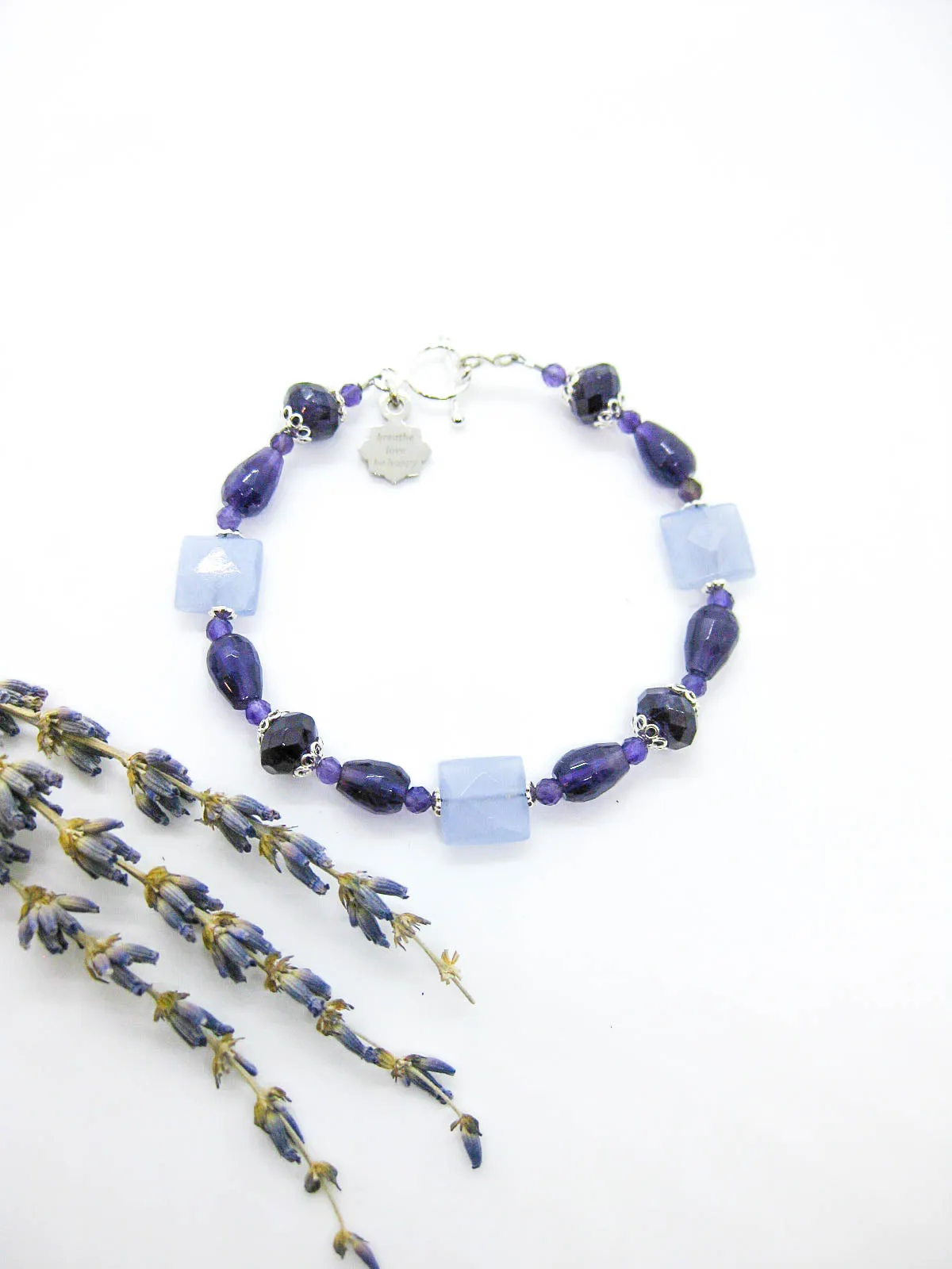 Tulip: Amethyst Blue Lace Agate Bracelet - b346