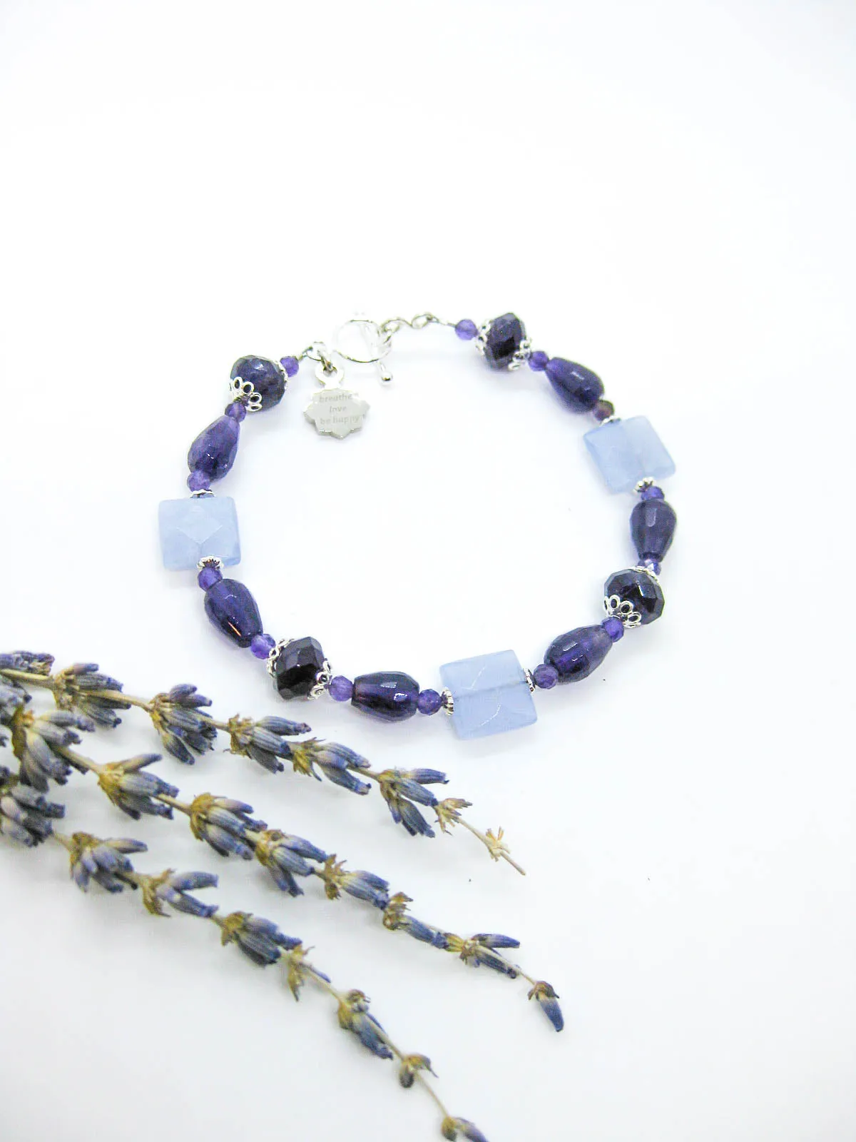 Tulip: Amethyst Blue Lace Agate Bracelet - b346