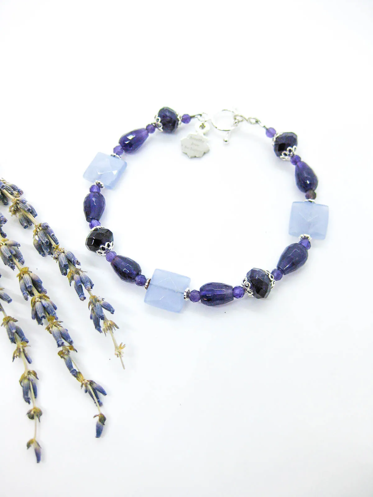 Tulip: Amethyst Blue Lace Agate Bracelet - b346