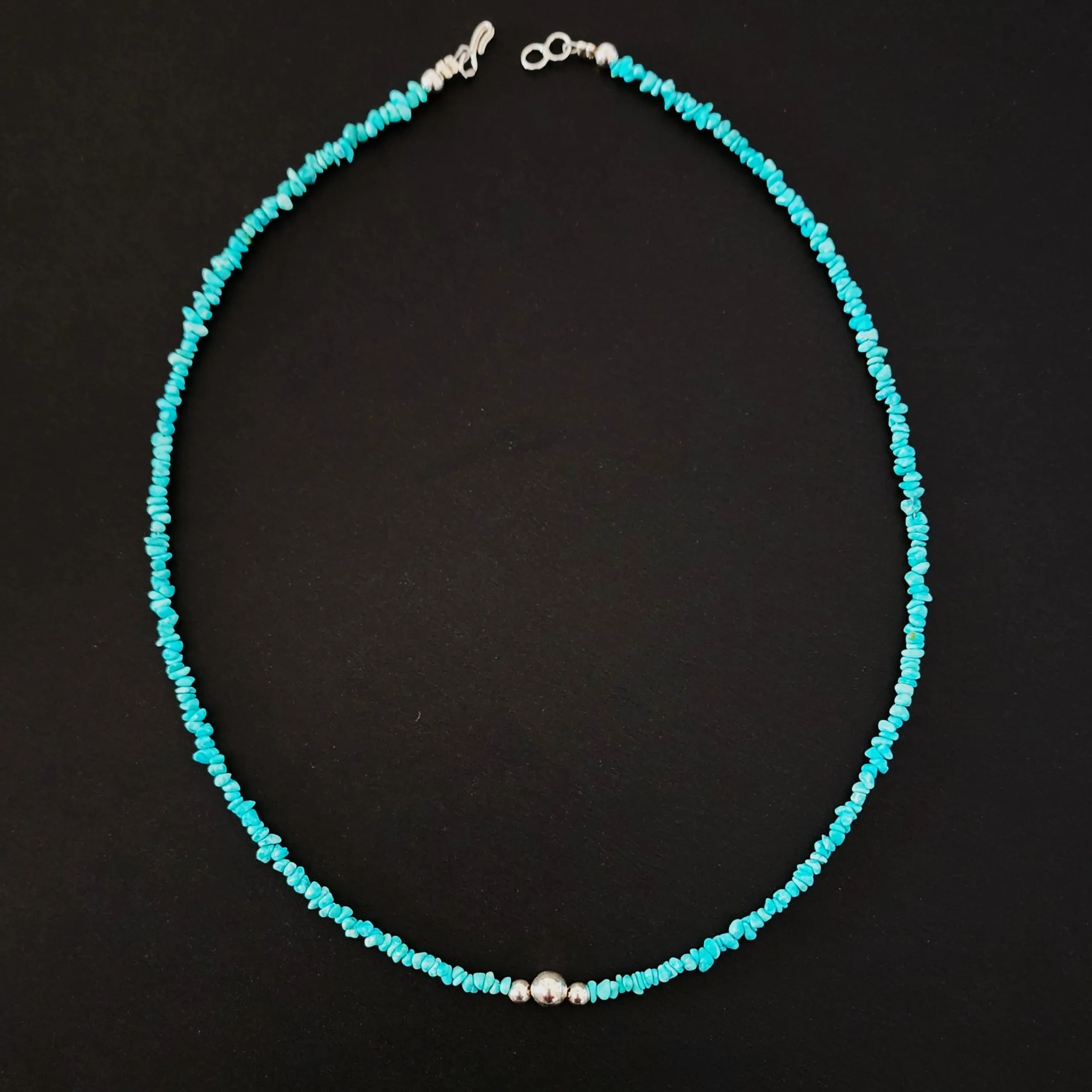 Turquoise Nugget & Silver Accents Necklace - 18