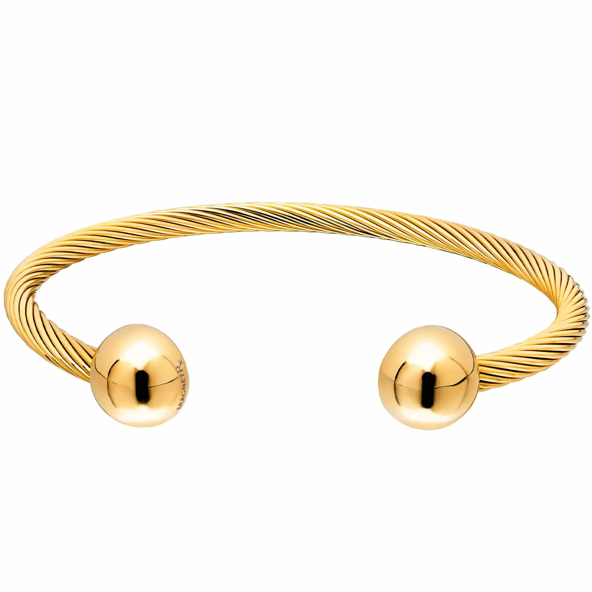 Twisted Cable Magnetic Bracelet Cuff (Gold)