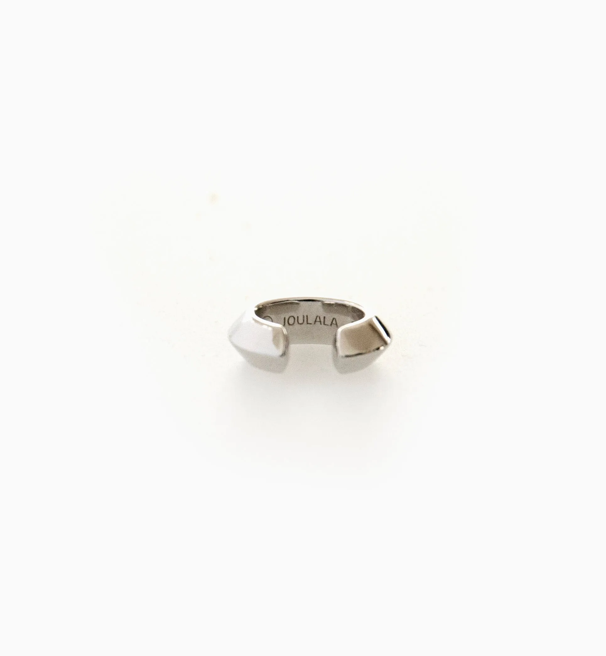 Unisex silver ear cuff essential Ambon | Sterling Silver - White Rhodium