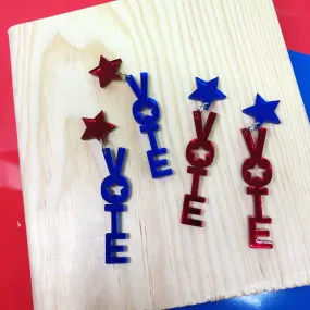 Vote Dangle Earrings Acrylic Mirror