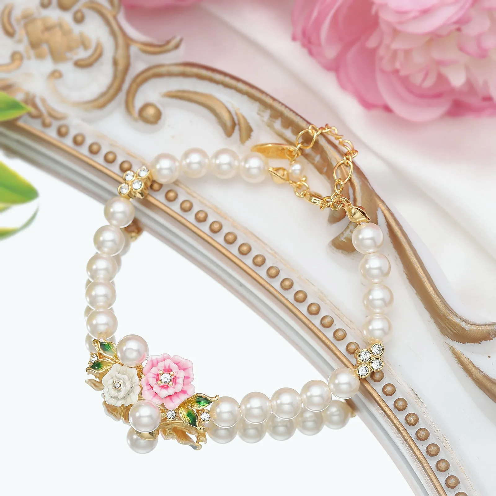 Wild Rose Pearl Bracelet